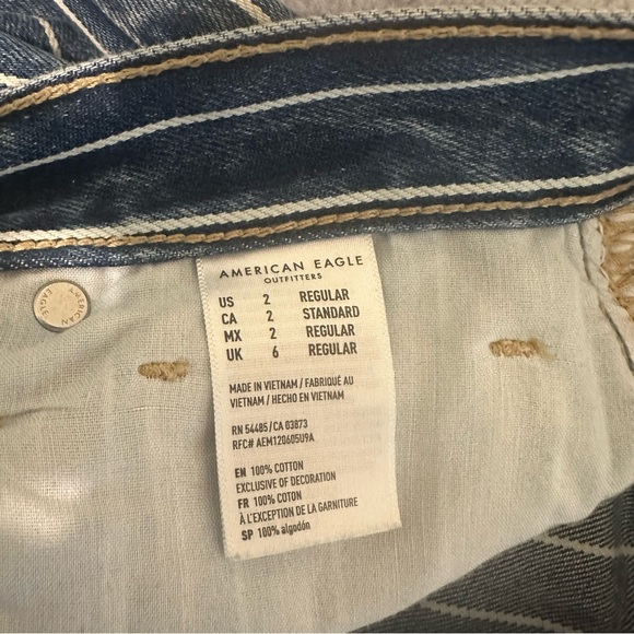 AMERICAN EAGLE STRIPED JEANS SIZE 2 - Picture 4 of 5